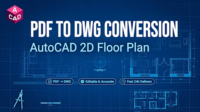 draw 2d floor plan in autocad pdf to dwg conversion