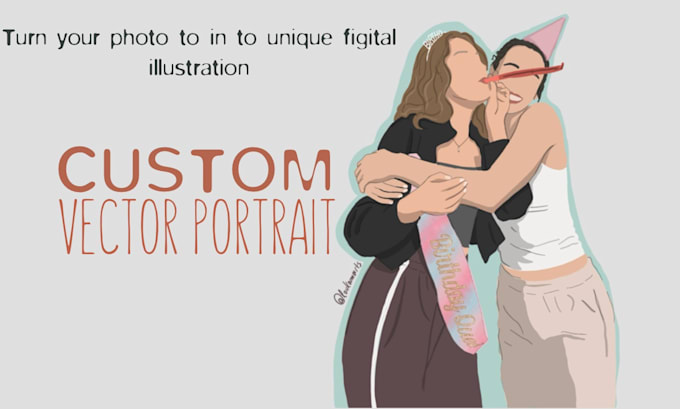 turn your photo into a custom flat portrait illustration