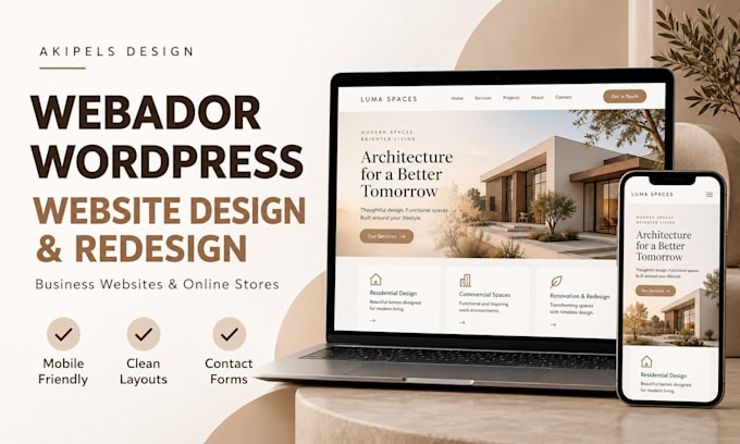 design or redesign your webador or wordpress business website