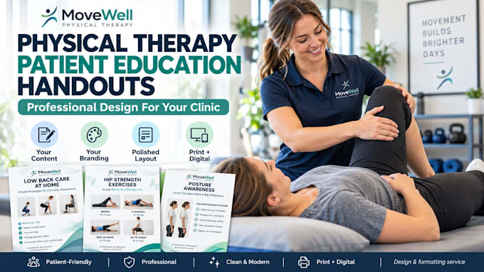 design branded physical therapy patient education handouts