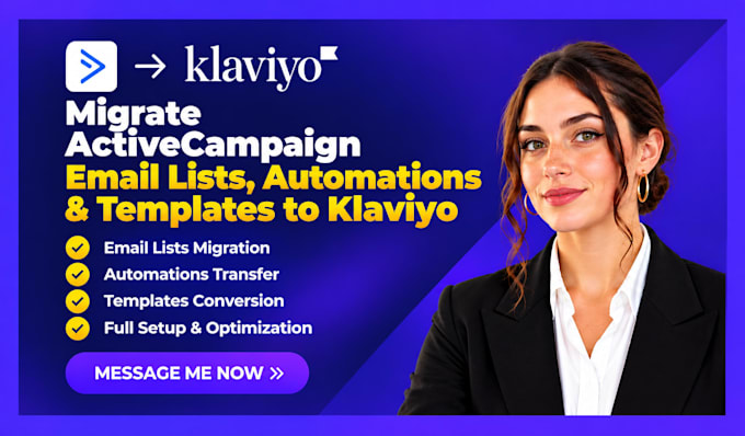 migrate activecampaign email lists automations templates to klaviyo