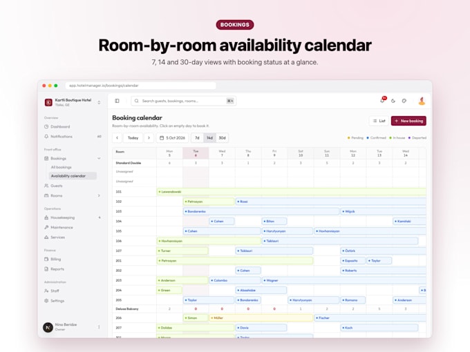 build a hotel booking and property management system