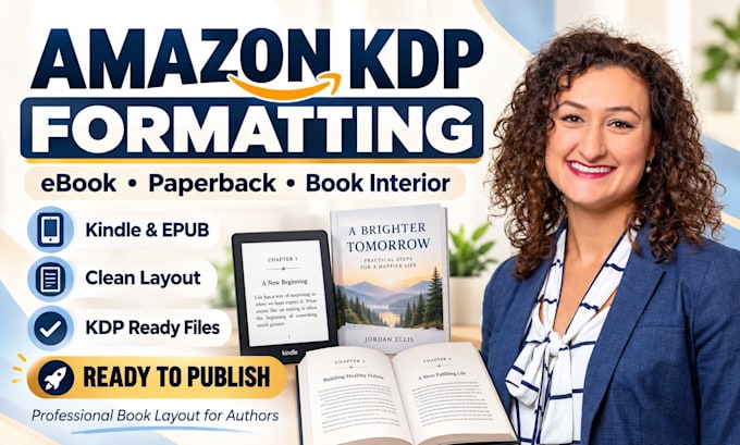 do amazon KDP book formatting, ebook, paperback and book interior layouts
