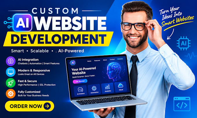 develop a custom ai website, ai web app, saas and ai software