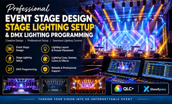 do event stage design event stage lighting setup and dmx lighting programming
