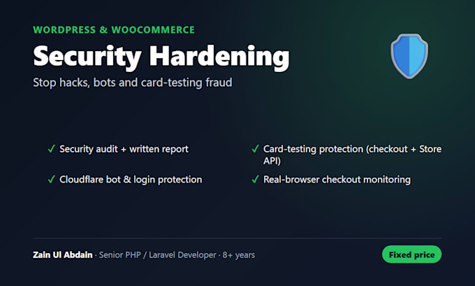 fix wordpress security and stop woocommerce card testing attacks