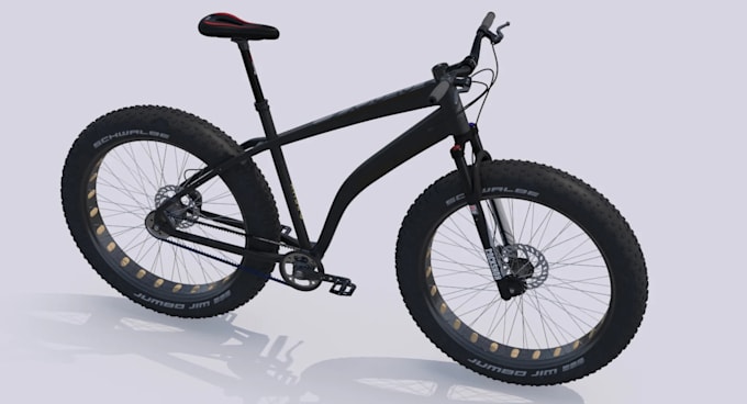 create a realistic 3d bicycle model and product render