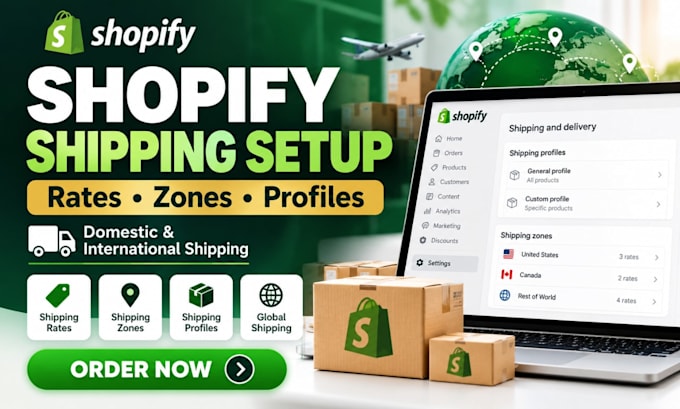 setup shopify shipping rates, zones and profiles