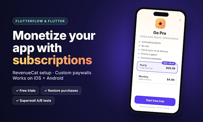 add revenuecat subscriptions and paywall to your flutterflow app