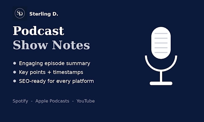 write engaging podcast show notes, summaries and timestamps