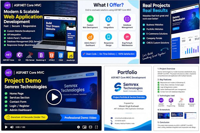 develop a professional asp net core mvc web application