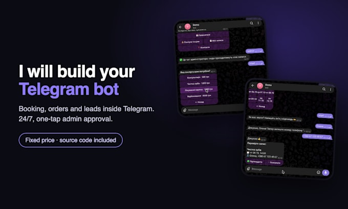build a custom telegram bot for booking, orders or leads