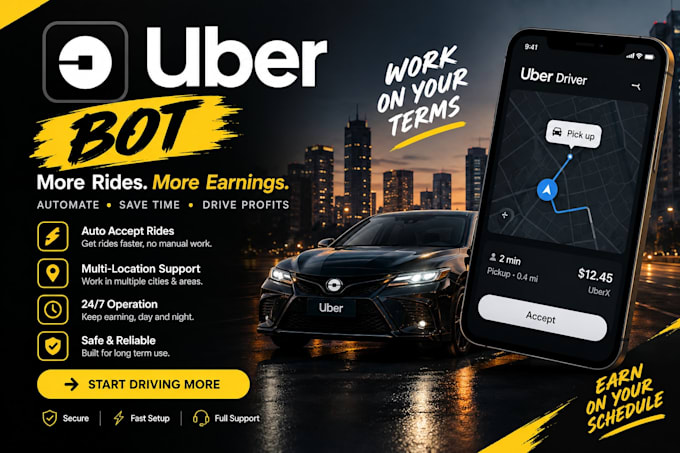 create uber reactivation bot, doordash bot, instacart bot, uber bot, grabber bot