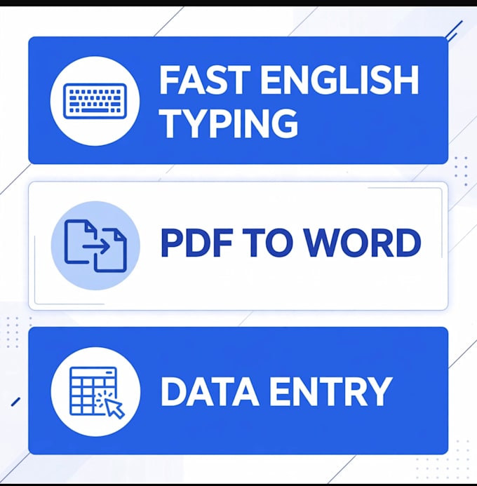 do fast english typing pdf to word and data entry