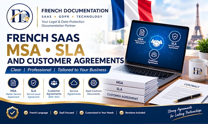 prepare french saas msa sla and customer agreements