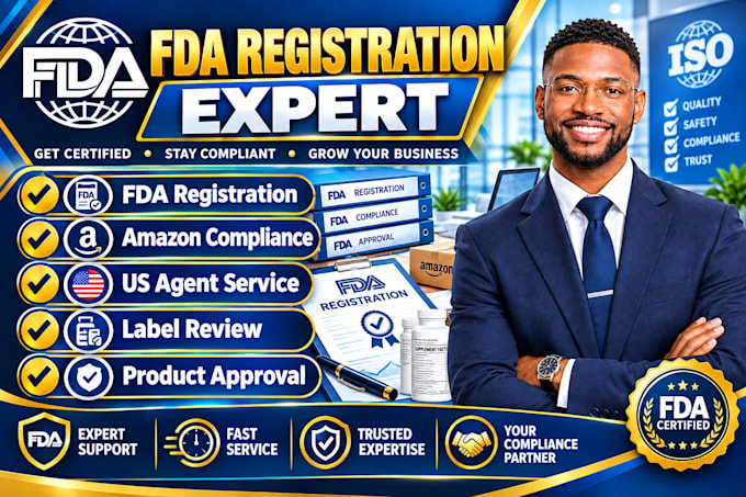 do fda registration, amazon compliance and US agent services