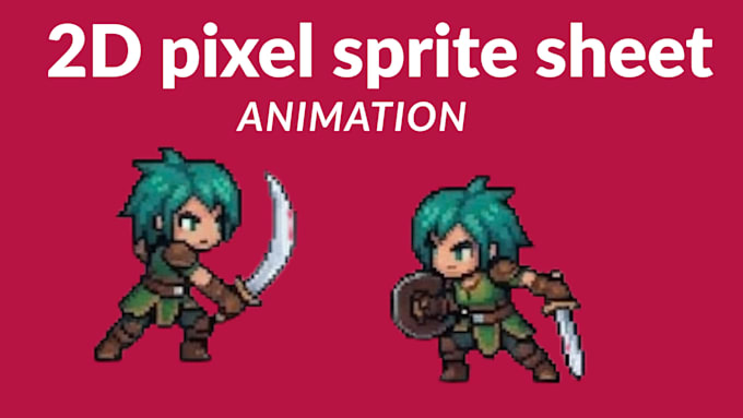 design 2d sprite sheet, pixel art, sprite sheet animation