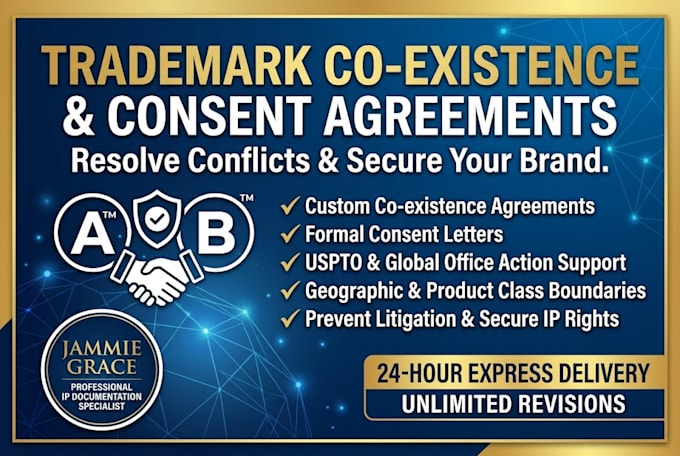 draft trademark coexistence agreements and ip consent letters