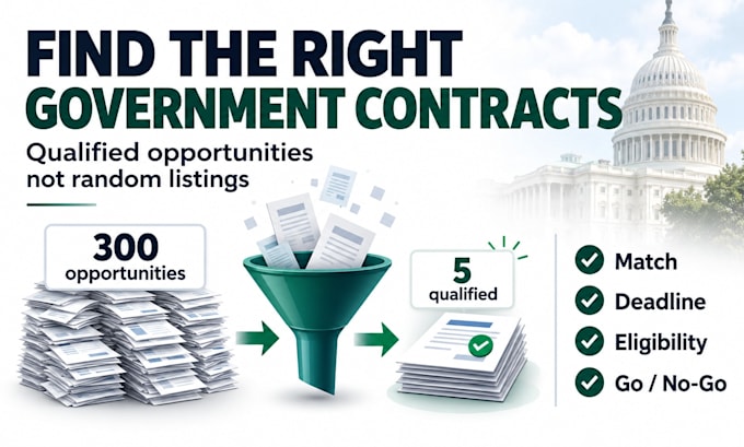 research and qualify government contracts