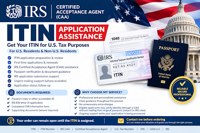 apply your itin individual taxpayer identification number as an irs caa