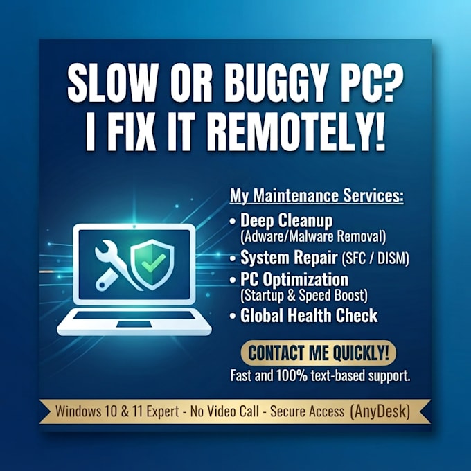 clean, repair and boost your windows PC remotely