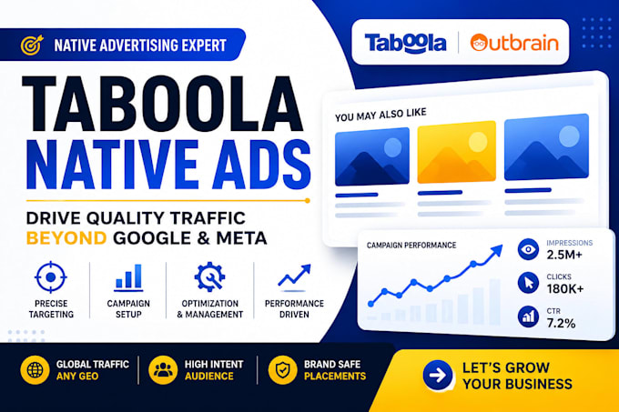 setup, optimize and manage taboola outbrain native ads traffic campaign