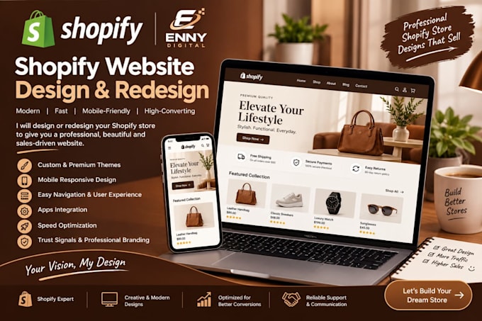 build, redesign, and optimize a professional shopify store