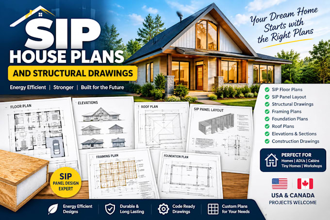 sip house plans and structural drawings