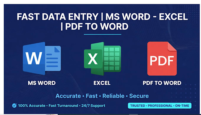 be your expert virtual assistant for data entry, excel and pdf to word