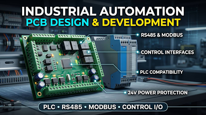 develop industrial automation pcb with plc, rs485, modbus and control interfaces