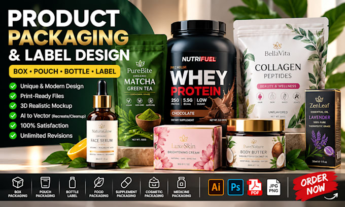 ai packaging into print ready box pouch bottle design product packaging design