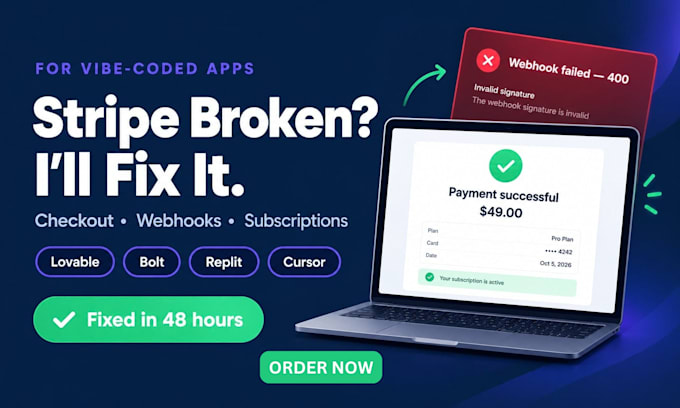 fix stripe integration and webhooks in your lovable bolt replit app