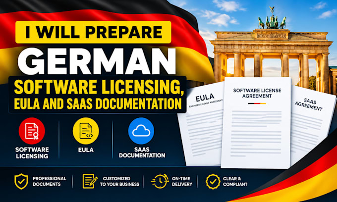prepare german software licensing, eula and saas documentation