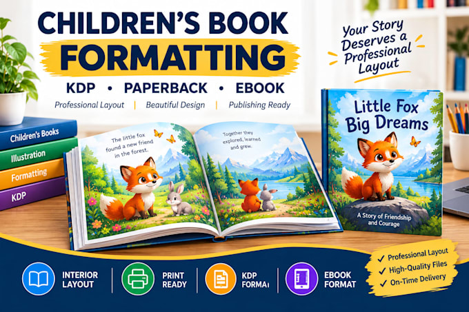 format children book for KDP paperback and ebook