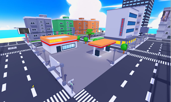 create roblox low poly simulator asset and low poly map for games 3d environment