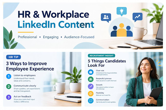 write HR and workplace linkedin posts for your business