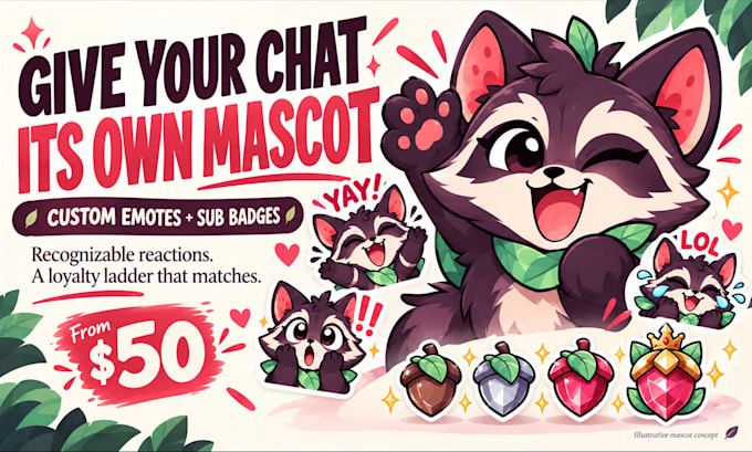 design custom twitch emotes and sub badges