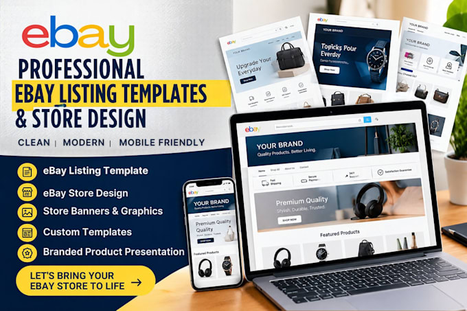 design responsive ebay listing templates and ebay store graphics