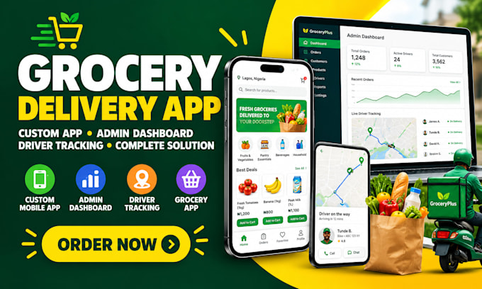 build a grocery delivery app with driver tracking and admin dashboard