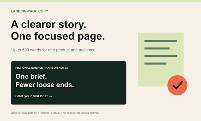 write clear landing page copy from your product brief