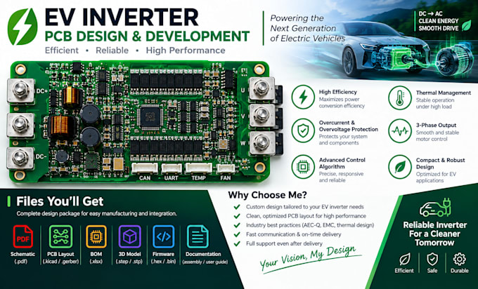 design ev motor controller pcb, bldc driver, pmsm inverter, and motor control