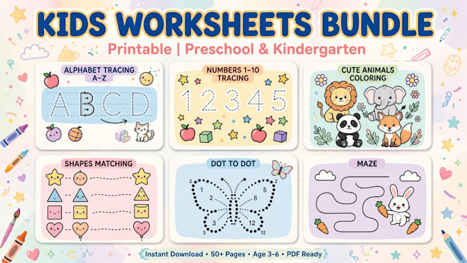 do tracing colouring worksheets for kids