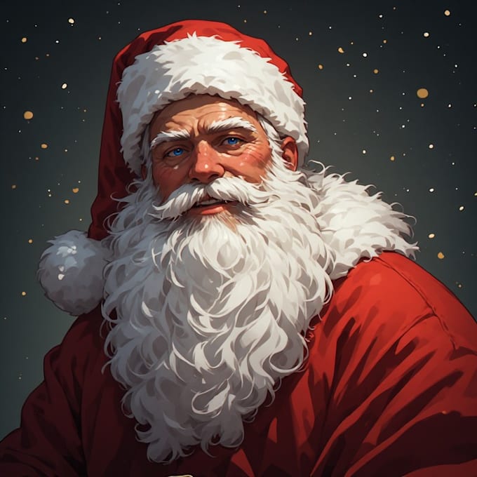 illustrate original santa christmas portraits
