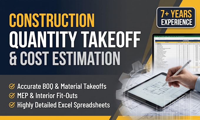 do construction quantity take off and cost estimation technical data entry