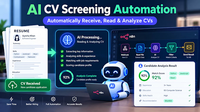 build  ai CV screening and interview scheduling automation with n8n