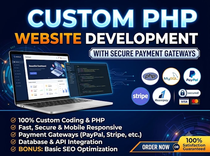 build a custom PHP website with payment gateway