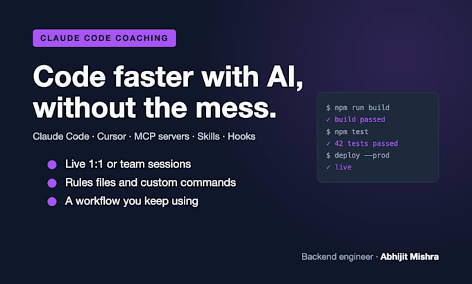 coach you or your team to code faster with claude code and cursor