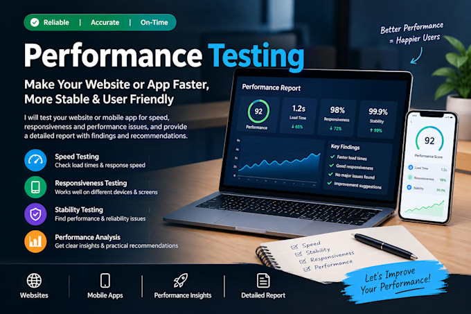 test your website or app for speed, stability and performance