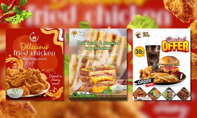 design premium restaurant menus, posts, and branding
