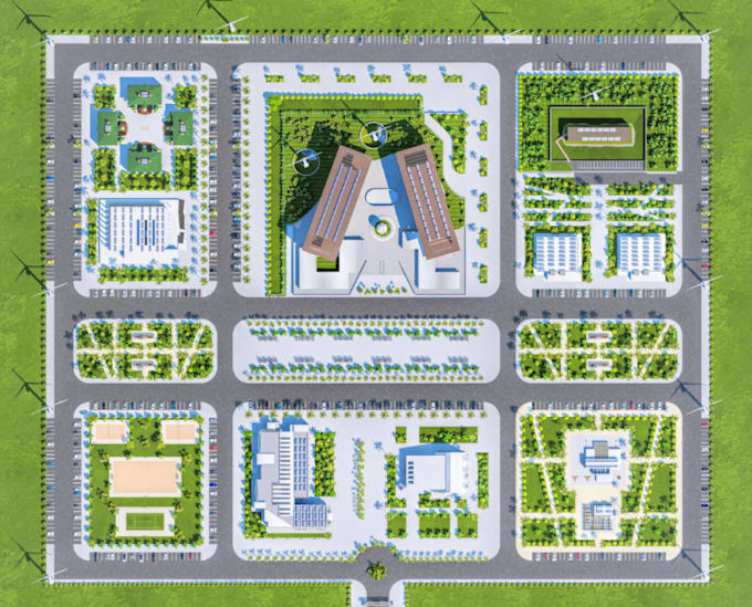 draw and render 2d,3d site plan,landscape design,master plan